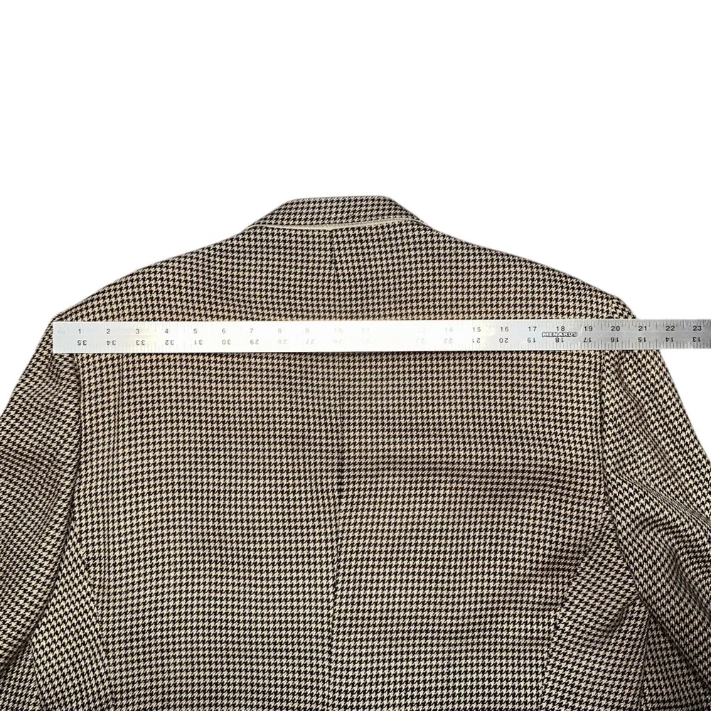 VTG Christian Dior Le Connaisseur Men’s Beige Houndstooth Blazer Sport Coat 44L - Picture 12 of 15